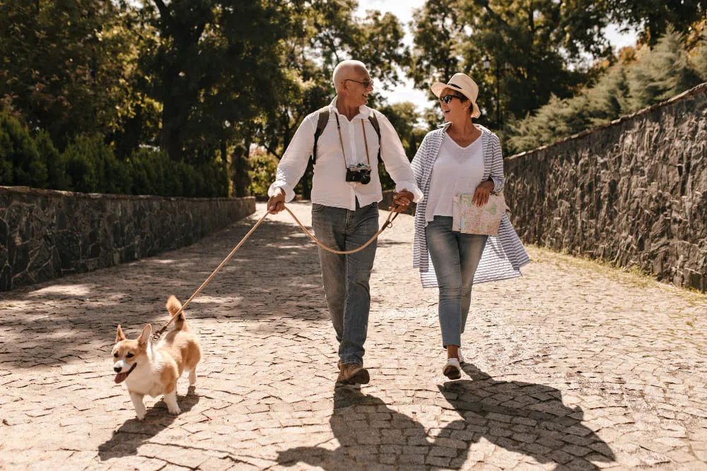 Senior Australian couple enjoying time together outdoors